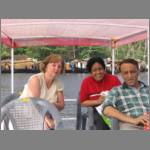 Valentina, Meena and Sathish relaxing on the boat