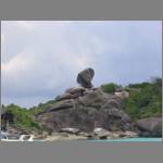 The Sailing Rock, symbol of Similan islands. Some people see Donald Duck in it.