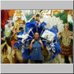 Dressing up at the Mardi Gras World