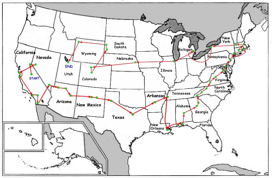 US Road Trip Map